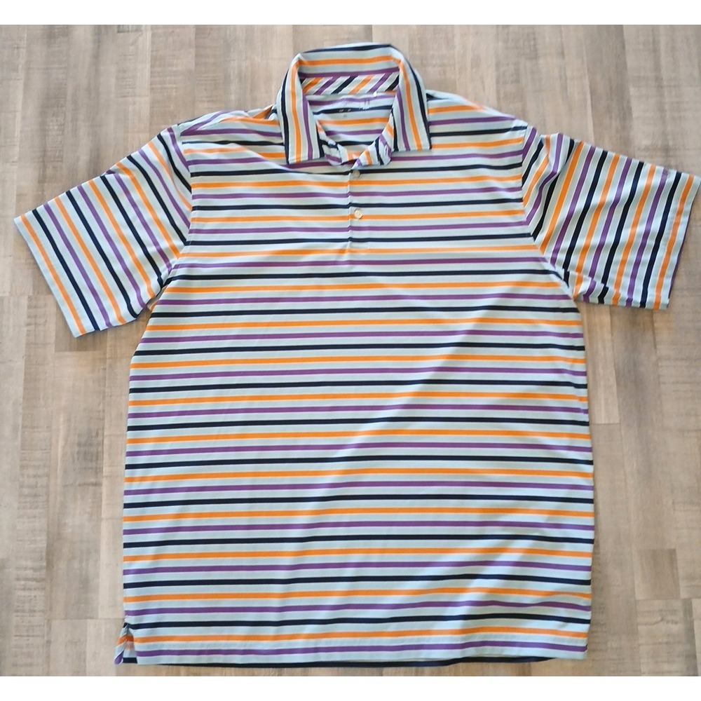 Walter Hagen Golf‎ Polo Striped Short Sleeve Shirt Mens XL Multicolor 11 Majors
